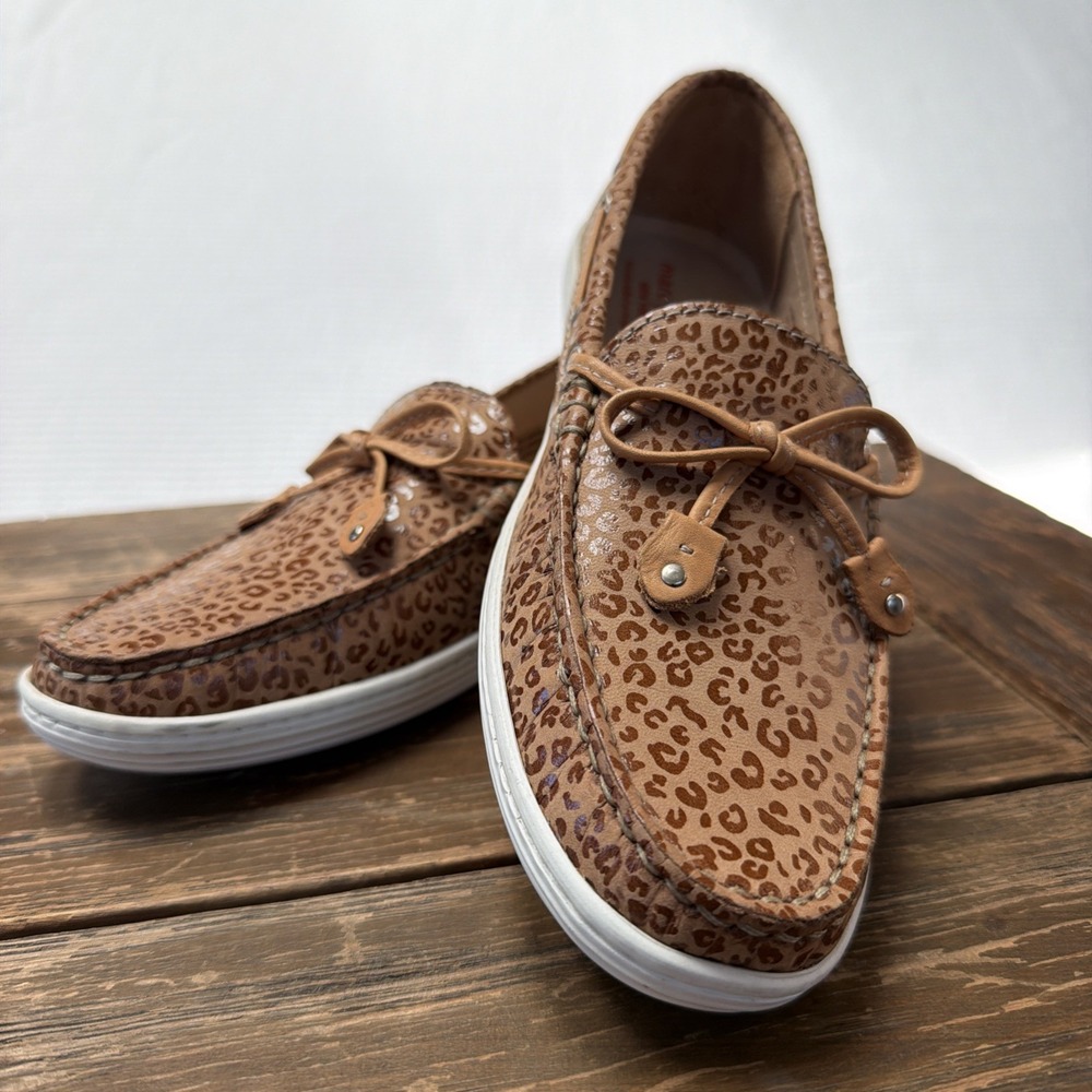 MARC JOSEPH CYPRESS HILL Loafers Driving Shoes 5,5 Women Leather Animal Print